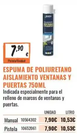 Obramat Revitk espuma de poliuretano aislamiento ventanas y puertas oferta