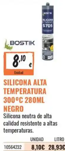 Obramat Bostik silicona alta temperatura 300c negro oferta