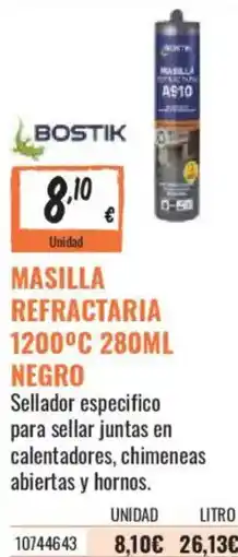 Obramat Bostik masilla refractaria 1200c negro oferta