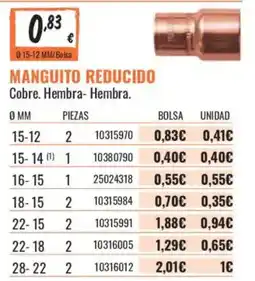 Obramat Manguito reducido oferta