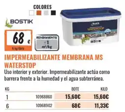 Obramat Bostik impermeabilizante membrana ms waterstop oferta