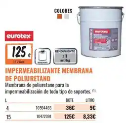 Obramat eurotex impermeabilizante membrana de poliuretano oferta