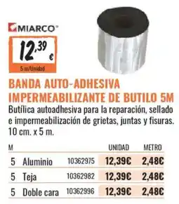 Obramat Miarco banda auto-adhesiva impermeabilizante de butilo 5m oferta
