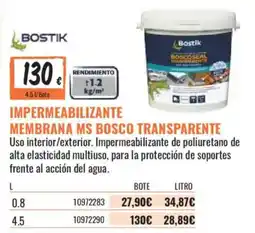 Obramat Bostik impermeabilizante membrana ms bosco transparente oferta