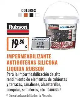 Obramat Rubson impermeabilizante antigoteras silicona liquida oferta