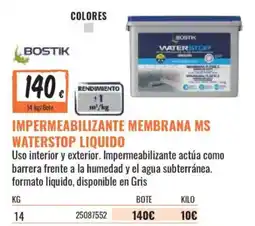 Obramat Bostik impermeabilizante membrana ms waterstop liquido oferta
