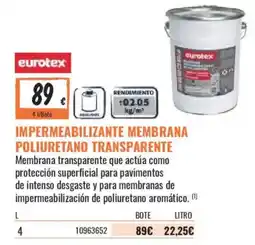 Obramat eurotex impermeabilizante membrana poliuretano transparente oferta