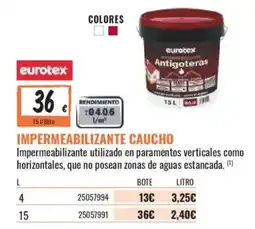 Obramat eurotex impermeabilizante caucho oferta