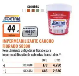 Obramat Soetam impermeabilizante caucho fibrado s8300 oferta