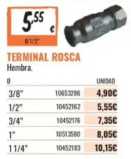 Obramat Terminal Rosca Hembra oferta