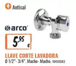 Obramat arco llave corte lavadora oferta