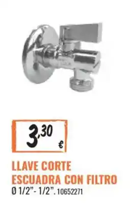 Obramat llave corte escuadra con filtro oferta