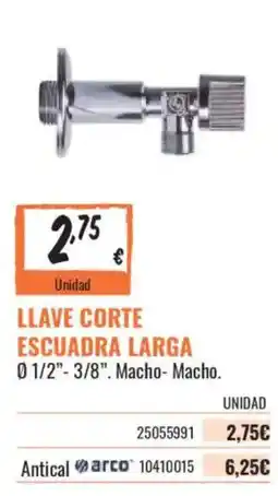 Obramat Antical arco llave corte escuadra larga oferta