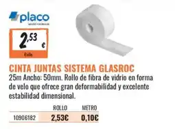 Obramat placo cinta juntas sistema glasroc oferta