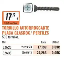 Obramat Tornillo autorroscante placa glasroc/ perfiles oferta