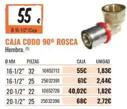 Obramat Caja codo 90° rosca hembra oferta
