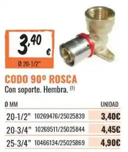 Obramat Codo 90° rosca oferta