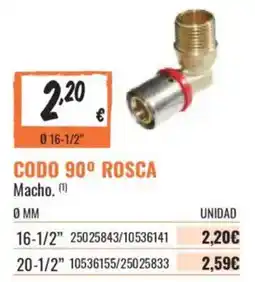 Obramat Codo 90° rosca macho oferta