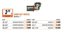 Obramat Codo 90º rosca hembra oferta