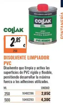 Obramat Collak disolvente limpiador pvc oferta