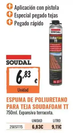 Obramat Soudal espuma de poliuretano para teja soudafoam tt oferta
