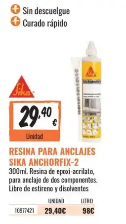 Obramat Sika resina para anclajes oferta