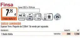 Obramat Finsa suelo laminado 1 roble malta oferta