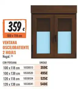 Obramat Ventana oscilobatiente 2 hojas Nogal oferta