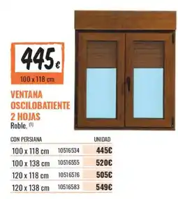 Obramat Ventana oscilobatiente 2 hojas oferta