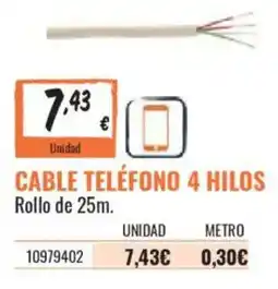 Obramat Cable teléfono 4 hilos oferta