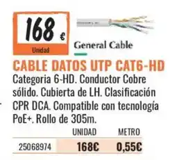 Obramat General Cable cable datos utp cat6-hd oferta