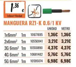 Obramat Manguera RZ1-K 0.6/1 KV oferta