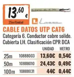 Obramat Lana cable datos utp cat6 oferta