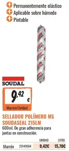 Obramat Soudal sellador polímero ms soudaseal 215lm oferta
