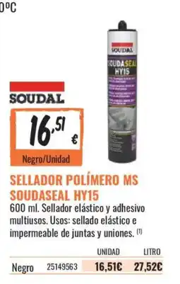 Obramat Soudal sellador polímero ms soudaseal hy15 oferta