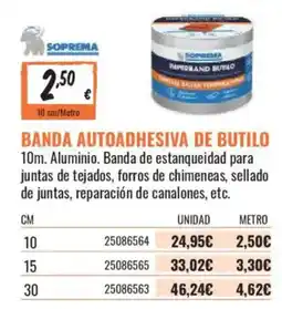 Obramat Soprema banda autoadhesiva de butilo oferta