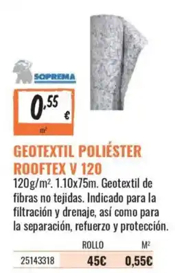 Obramat Soprema geotextil poliéster rooftex v 120 oferta