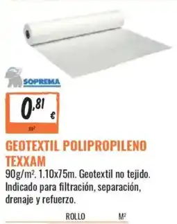 Obramat Soprema geotextil polipropileno texxam oferta