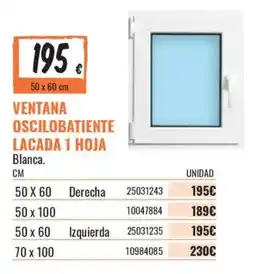 Obramat Ventana oscilobatiente lacada 1 hoja oferta