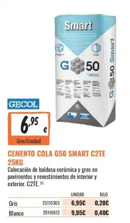 Obramat Gecol cemento cola g50 smart c2te oferta