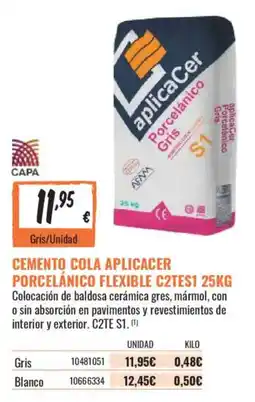 Obramat aplicacer cemento cola porcelánico flexible c2tes1 oferta