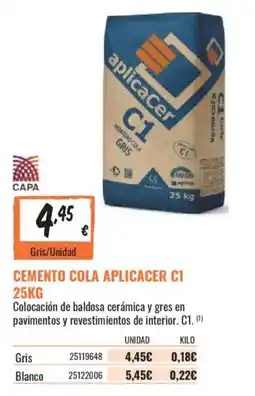 Obramat Capa cemento cola aplicacer c1 oferta