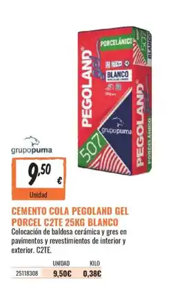 Obramat pegoland cemento cola pegoland gel porcel c2te blanco oferta