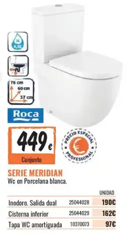 Obramat Roca Serie Meridian Wc en Porcelana blanca oferta