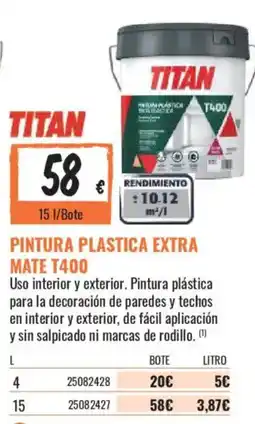 Obramat Titan pintura plastica extra mate t400 oferta