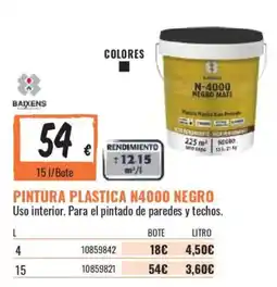 Obramat Baixens pintura plastica n4000 negro oferta