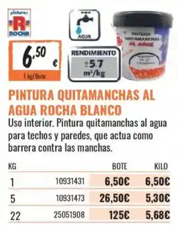Obramat Pintura quitamanchas al agua rocha blanco oferta
