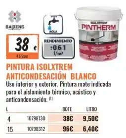 Obramat Baixens pintura isolxtrem anticondesación blanco oferta