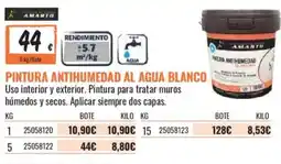Obramat Amarto pintura antihumedad al agua blanco oferta
