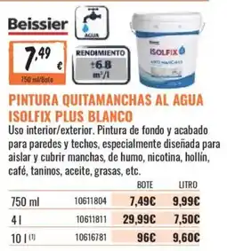 Obramat Beissier pintura quitamanchas al agua isolfix plus blanco oferta